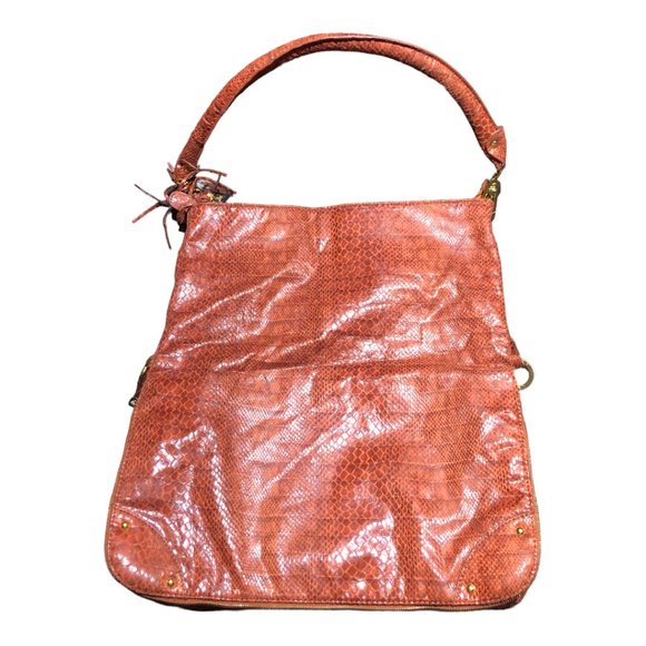 Large Convertible Women's Orange/Gold Shoulder Bag - Picture 1 of 9